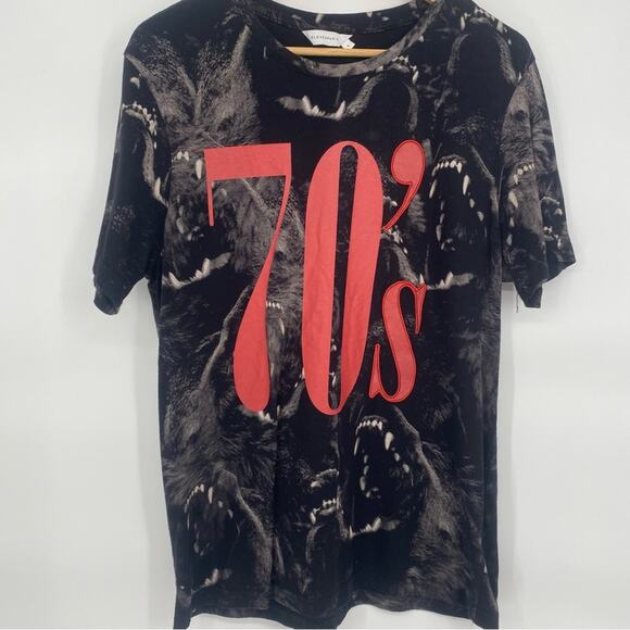 Eleven Paris Men’s Wolf Print Grunge Streetwear 70’s L - Picture 1 of 8